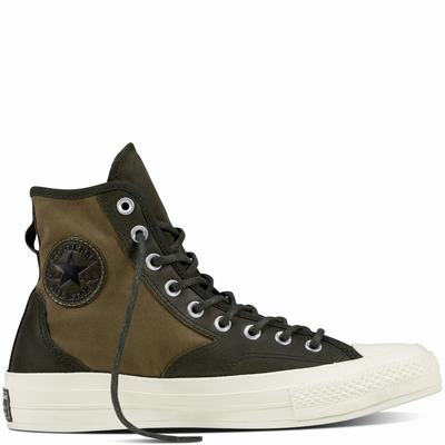 Converse Chuck Taylor All Star '70 Hiker Leather Nylon High Tops Mens - Olive Shoes (534KXCLR)